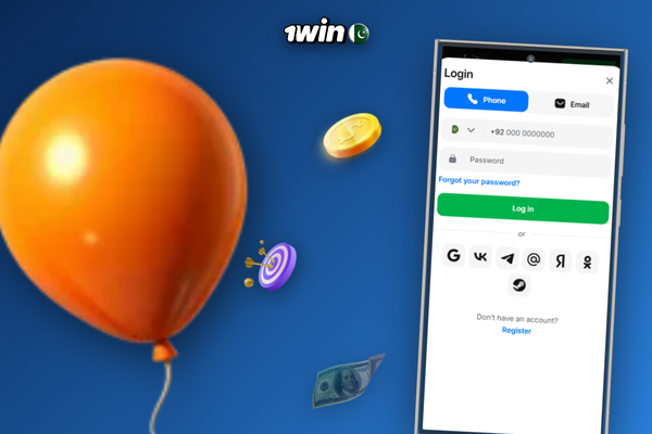 1Win account dashboard showing PKR balance with JazzCash and Easypaisa icons