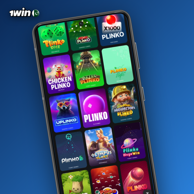 1Win casino app tile showing stylised slot reels and card game icons