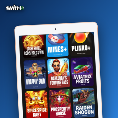 1Win casino jackpot slots golden badge with progressive prize coin shower