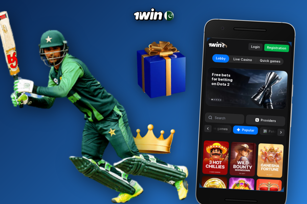 1Win casino Megaways slots in play on a smartphone with stacked symbols
