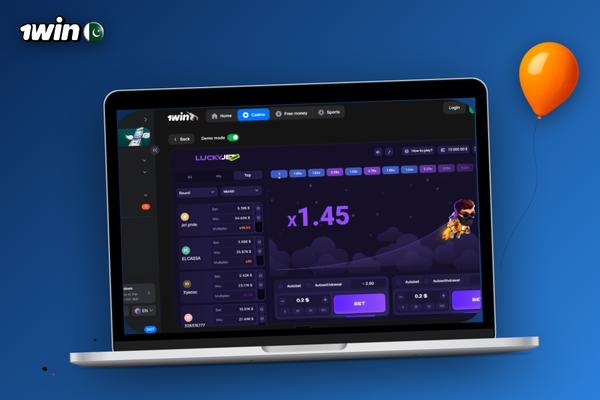 Phone and laptop both showing 1Win Lucky Jet in progress for seamless cross-device play