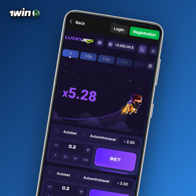 Live bets list and player chat sidebar running during a 1Win Lucky Jet round
