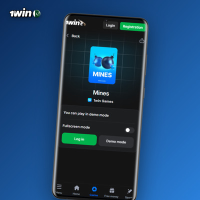 Mines Pro 1Win tile with five mines and an amber mid-range multiplier counter