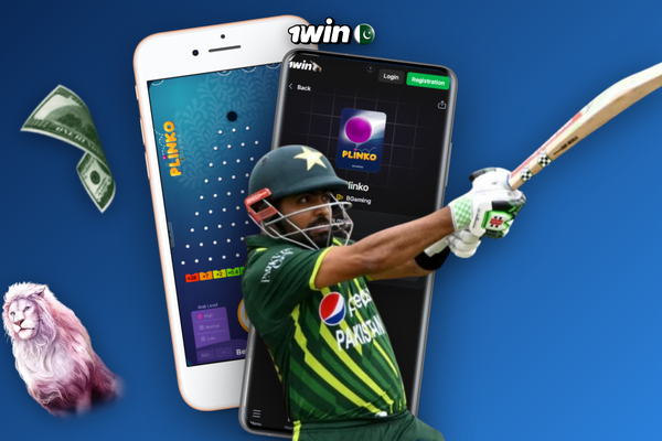 1Win Plinko autobet control panel with PKR bet size and drop queue settings